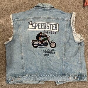 Vintage “The Speedster” Tasmanian Devil Jean Vest - XL